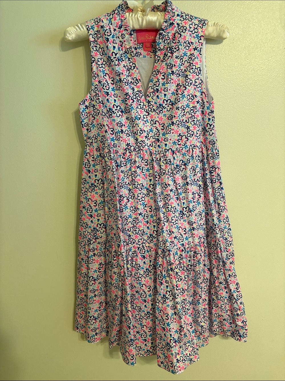 Lilly Pulitzer Sleeveless Floral Print Sundress in Pink, Blue, White